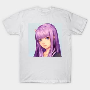 Purple Hair Anime Girl T-Shirt